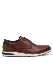 Rieker Półbuty 11302-24 Brązowy. Brązowe eleganckie półbuty Rieker, bez wzorów, ze skóry, bez obcasa, bez zapięcia. Za 409.99 zł.