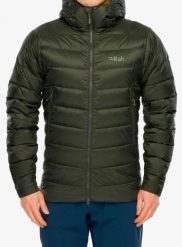 Kurtka puchowa Rab Electron Pro Hoody. Zielone kurtki RAB, s, bez wzorów, z materiału, bez kaptura. Za 1,157.19 zł.
