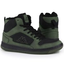 Buty męskie zimowe ocieplane Kappa LINEUP FUR. Czarne buty turystyczne Kappa, na zimę, bez wzorów, bez zapięcia, trekkingowe. Za 143.10 zł.