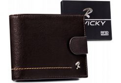 Portfel brązowy Rovicky [DH] N992L-CMC. Brązowe portfele ROVICKY, bez wzorów, ze skóry. Za 74.99 zł.