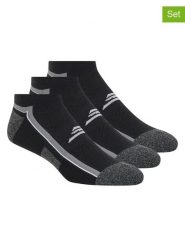 Skechers Skarpety (3 pary) w kolorze czarno-szarym rozmiar: 43-46. Czarne skarpety Skechers, bez wzorów, ze splotem. Za 21.99 zł.