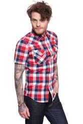 LEE SS WESTERN MĘSKA KOSZULA BRIGHT RED L640NMEF. Czerwone koszule Lee, l, bez wzorów, z bawełny, bez kołnierzyka, bez ramiączek. Za 139.99 zł.