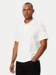 Calvin Klein Jeans Polo LV04RH202G Biały Regular Fit. Białe koszulki polo Calvin Klein Jeans, m, bez wzorów, z bawełny, bez kołnierzyka, bez ramiączek. Za 329.99 zł.