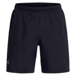 Spodenki do biegania męskie Under Armour Launch 7" reflective. Czarne szorty Under Armour, m, bez wzorów, sportowe. Za 99.99 zł.
