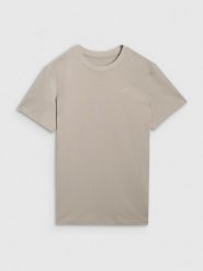 4F T-shirt regular gładki męski - szary XXL. Szare t-shirty 4F, m, bez wzorów, z bawełny, bez kołnierzyka, bez ramiączek. Za 49.99 zł.