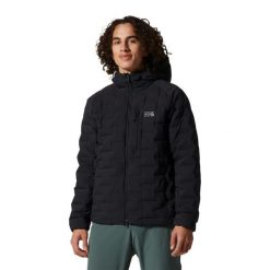 Kurtka z kapturem Mountain Hardwear Stretchdown. Czarne kurtki MOUNTAIN HARDWEAR, xl, bez wzorów, z materiału, z kapturem. Za 1,472.00 zł.