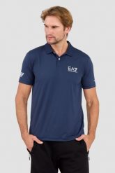 EA7 Granatowa męska koszulka polo Ventus 7, Rozmiar M. Niebieskie koszulki polo sportowe EA7 Emporio Armani, l, bez wzorów, bez kołnierzyka, bez ramiączek. W wyprzedaży za 217.99 zł.