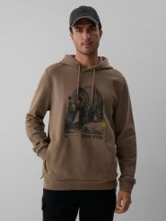 4F Bluza dresowa regular z kapturem męska - brązowa XXL. Brązowe bluzy z kapturem 4F, m, bez wzorów, z dresówki, z kapturem. Za 199.99 zł.