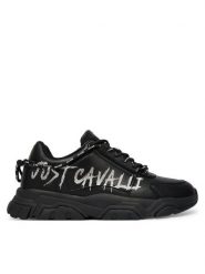 Just Cavalli Sneakersy 80QA3SH1 ZPC21 Czarny. Czarne buty sportowe casual Just Cavalli, bez wzorów, ze skóry, bez zapięcia. Za 976.99 zł.