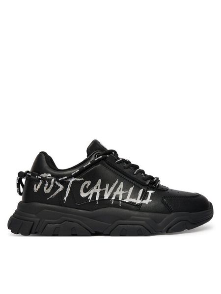 Just Cavalli Sneakersy 80QA3SH1 ZPC21 Czarny. Czarne buty sportowe casual Just Cavalli, bez wzorów, ze skóry, bez zapięcia. Za 976.99 zł.