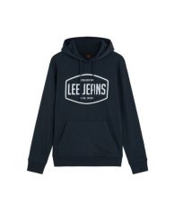 MĘSKA BLUZA NIEROZPINANA LEE BIG LOGO HOODIE REBEL NAVY 112387330. Niebieskie bluzy Lee, l, bez wzorów, bez kaptura. Za 149.99 zł.