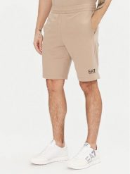 EA7 Emporio Armani Szorty sportowe 8NPS65 PJVRZ U6155 Beżowy Regular Fit. Brązowe krótkie spodenki sportowe EA7 Emporio Armani, m, bez wzorów, z bawełny. Za 299.99 zł.