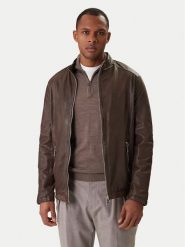 Milestone Kurtka skórzana Oliverio 611099 60770 Brązowy Regular Fit. Brązowe kurtki Milestone, m, bez wzorów, ze skóry, bez kaptura. Za 1,629.00 zł.