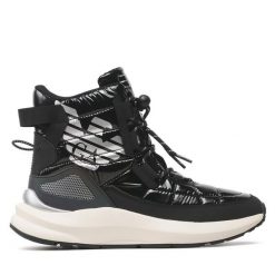 Kozaki EA7 Emporio Armani. Czarne kozaki EA7 Emporio Armani, bez wzorów, bez obcasa, bez zapięcia. Za 1,449.00 zł.