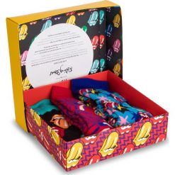 Zestaw 3 par wysokich skarpet unisex HAPPY SOCKS - ROLLING STONES XRLS08-0100 Kolorowy. Skarpety Happy Socks, bez wzorów, z bawełny. W wyprzedaży za 119.00 zł.