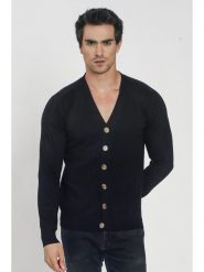 William de Faye Kardigan w kolorze czarnym rozmiar: 42. Czarne swetry rozpinane William de Faye, bez wzorów, z kaszmiru, bez kołnierzyka, bez ramiączek. Za 158.10 zł.