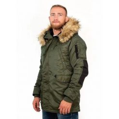Kurtka męska Pitbull zimowa Alder. Zielone kurtki PITBULL, na zimę, m, bez wzorów, bez kaptura. Za 799.00 zł.