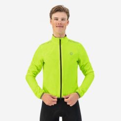 Przeciwdeszczowa kurtka rowerowa męska Rogelli Essential. Żółte kurtki Rogelli, m, bez wzorów, bez kaptura. Za 329.00 zł.