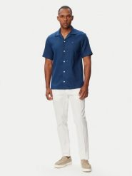 Tommy Hilfiger Koszula MW0MW43090 Niebieski Regular Fit. Niebieskie koszule Tommy Hilfiger, m, bez wzorów, ze lnu, bez kołnierzyka, bez ramiączek. Za 449.99 zł.