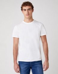 WRANGLER SS 2 PACK TEE MĘSKIE T-SHIRTY KOSZULKI DWUPAK WHITE W7BADH989 112131580. Białe t-shirty Wrangler, m, bez wzorów, bez kołnierzyka, bez ramiączek. Za 119.99 zł.