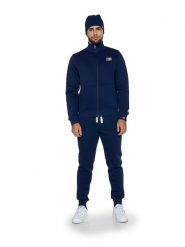 Dres zimowy męski z kołnierzem "Smooth". Czarne komplety dresowe LEONE 1947 APPAREL, m, bez wzorów, z bawełny, bez ramiączek. Za 168.36 zł.