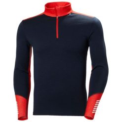 Podkoszulka z wełny merino 1/2 zip Helly Hansen Lifa. Niebieskie bluzy Helly Hansen, m, bez wzorów, z wełny, bez ramiączek. Za 478.00 zł.