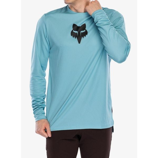 Bluza rowerowa męska Fox Ranger LS Jersey Fox Head. Niebieskie bluzy FOX, m, bez wzorów, z jersey, bez kaptura. Za 202.99 zł.