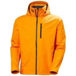 Kurtka wodoodporna Helly Hansen Crew Hooded 2.0. Brązowe kurtki przeciwdeszczowe Helly Hansen, bez wzorów, bez kaptura. Za 714.50 zł.