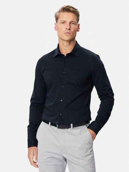BOSS Koszula Mysoft 50519748 Granatowy Regular Fit. Niebieskie koszule Boss, m, bez wzorów, z bawełny, bez kołnierzyka, bez ramiączek. Za 499.99 zł.