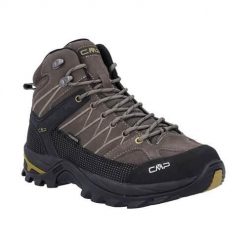 Buty trekkingowe męskie CMP Rigel Mid WP. Brązowe buty trekkingowe CMP, bez wzorów, z materiału, bez zapięcia. W wyprzedaży za 399.99 zł.