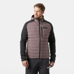 Kurtka z kapturem Helly Hansen Arctic Ocean Hybrid. Szare kurtki Helly Hansen, bez wzorów, z puchu, z kapturem. W wyprzedaży za 682.50 zł.