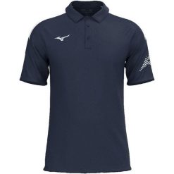 Polo Mizuno RB. Niebieskie koszulki polo Mizuno, m, bez wzorów, bez kołnierzyka, bez ramiączek, na fitness i siłownię. Za 166.50 zł.