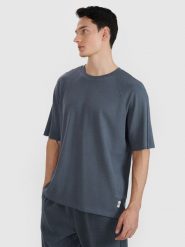 4F T-shirt oversize z modalem męski - szara XXL. Szare t-shirty 4F, m, bez wzorów, z bawełny, bez kołnierzyka, bez ramiączek. W wyprzedaży za 59.99 zł.
