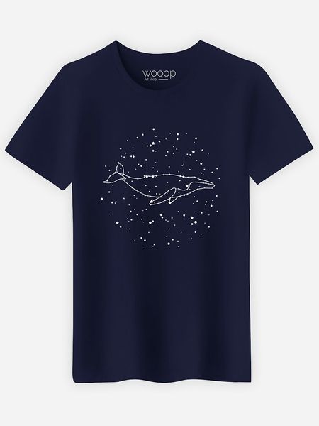 WOOOP Koszulka "Whale Constellation" w kolorze granatowym rozmiar: M. Niebieskie bezrękawniki Wooop, m, bez wzorów, z bawełny, bez kołnierzyka, bez ramiączek. Za 39.45 zł.