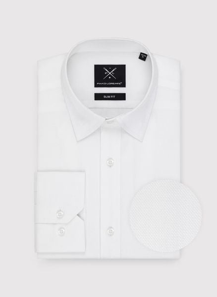 PAKO LORENTE – Biała bawełniana koszula męska. Białe koszule Pako Lorente, na wiosnę, m, bez wzorów, z bawełny, bez kołnierzyka, bez ramiączek. Za 119.99 zł.