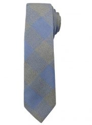 Męski Krawat Alties - Popielato-niebieski w Duże Kwadraty. Niebieskie krawaty i muchy Alties, bez wzorów, z tkaniny. Za 49.00 zł.