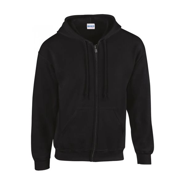 Bluza zapinana na zamek błyskawiczny Gildan Heavy Blend ®. Czarne bluzy z kapturem GILDAN, xl, bez wzorów, z bawełny, z kapturem. Za 136.30 zł.