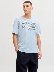 Jack & Jones Koszulka "Logo" w kolorze błękitnym rozmiar: XL. Niebieskie bezrękawniki Jack & Jones, xl, bez wzorów, z bawełny, bez kołnierzyka, bez ramiączek. Za 48.28 zł.