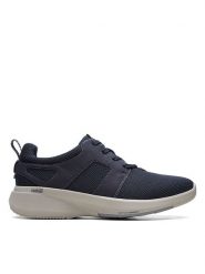 Clarks Sneakersy "Lehman Tie" w kolorze granatowym rozmiar: 44,5. Niebieskie buty sportowe casual Clarks, bez wzorów, z materiału, bez zapięcia. Za 78.66 zł.
