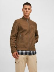 Jack&Jones Kurtka z imitacji skóry Rocky 12223141 Brązowy Regular Fit. Brązowe kurtki Jack&Jones, m, bez wzorów, ze skóry, bez kaptura. Za 199.99 zł.