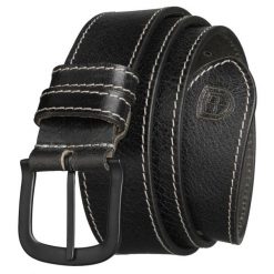 Pasek męski skórzany czarnym kolorze z klasyczną klamrą Peterson PTN LTE-2727-BLACK. Czarne paski Peterson, bez wzorów, klasyczne. Za 59.99 zł.