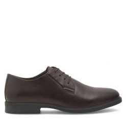 Półbuty Lanetti. Brązowe eleganckie półbuty Lanetti, bez wzorów, bez obcasa, bez zapięcia. Za 119.99 zł.