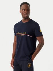 Beverly Hills Polo Club T-Shirt P-SS26M-TS1519 Granatowy Regular Fit. Niebieskie koszulki polo Beverly Hills Polo Club, l, bez wzorów, z bawełny, bez kołnierzyka, bez ramiączek. Za 149.99 zł.