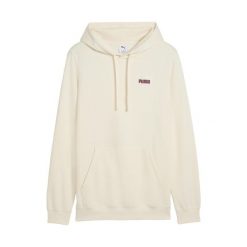 Hoodie Puma Logo - Mężczyzna. Brązowe bluzy Puma, m, bez wzorów, z bawełny, bez kaptura. Za 202.45 zł.