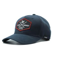 Czapka Trucker - 5 paneli - Poliester z recyklingu (Granatowy). Niebieskie czapki z daszkiem SURF MONKEY, bez wzorów, z poliesteru. Za 159.95 zł.