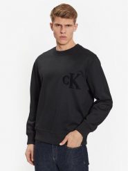 Calvin Klein Jeans Bluza J30J323454 Czarny Regular Fit. Czarne bluzy Calvin Klein Jeans, m, bez wzorów, z jeansu, bez kaptura. Za 349.99 zł.