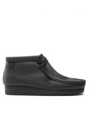 Clarks Trzewiki Shacre Boot 261594407 Czarny. Czarne botki sznurowane Clarks, bez wzorów, z nubiku, bez obcasa, bez zapięcia. Za 499.99 zł.