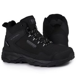 Buty męskie trekkingowe ocieplane Softshell DK Sauron. Czarne trekkingi DK, bez wzorów, z softshellu, bez zapięcia. W wyprzedaży za 169.00 zł.