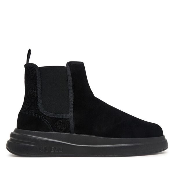 Sztyblety Guess. Czarne botki sznurowane Guess, z aplikacjami, bez obcasa, bez zapięcia. Za 674.99 zł.
