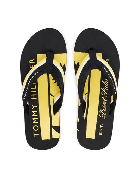 Tommy Hilfiger Japonki Patch Hilfiger Beach Sandal FM0FM05903 Czarny. Czarne japonki Tommy Hilfiger, bez wzorów, z materiału. Za 169.99 zł.